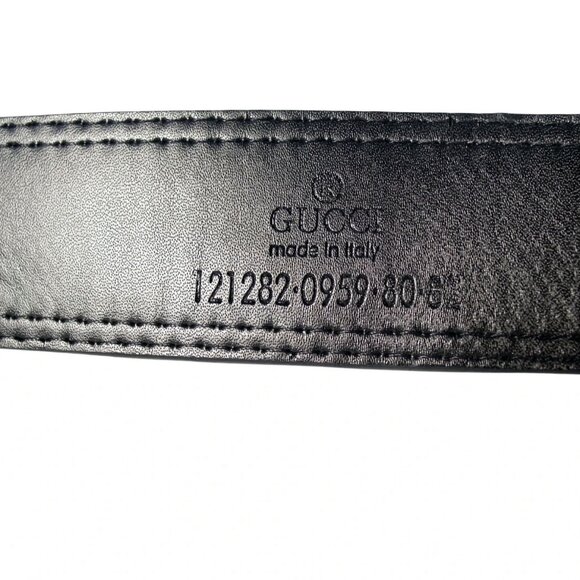 GUCCI Iconic $450 Green + Red Stripe Web Leather Belt Men's 44/110 (36"-40") M/L - Picture 6 of 8